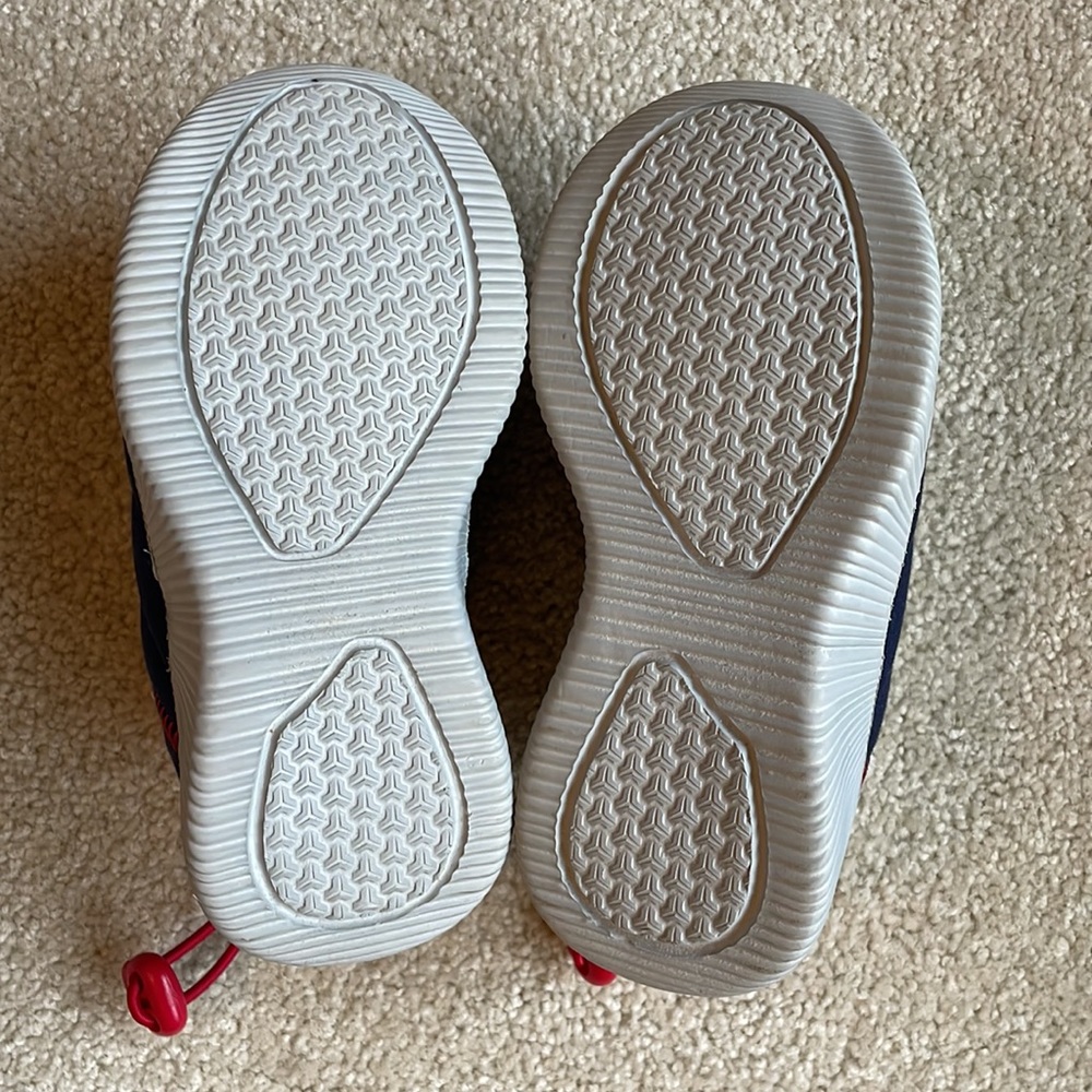 Never worn Lands End slippers w rubber soles Blue red ultra light toddler size 9 - Picture 4 of 6